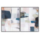 Crestview Framed Abstract Wall Art Painting Set of 2 | Blue White Strokes