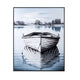 Crestview Modern Coastal Wall Art Painting | Black Gray Boat | 40 x 50 Frame