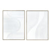 Crestview Framed Textured Abstract Wall Art Set of 2 | White | Gray Strokes