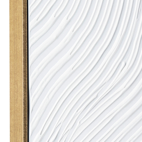 Crestview Framed Textured Abstract Wall Art Set of 2 | White | Gray Strokes