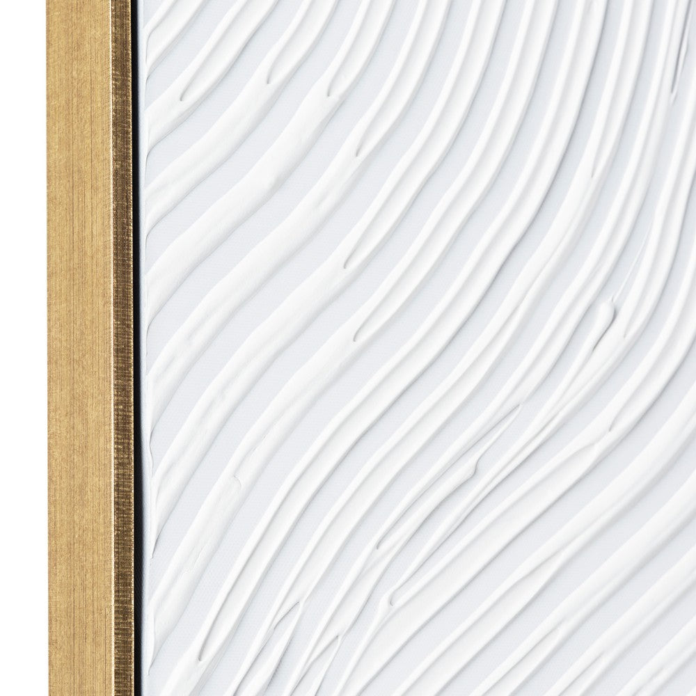 Crestview Framed Textured Abstract Wall Art Set of 2 | White | Gray Strokes