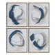 Crestview 4pc Abstract Framed Wall Art Set | Blue & Gray 24 x 28