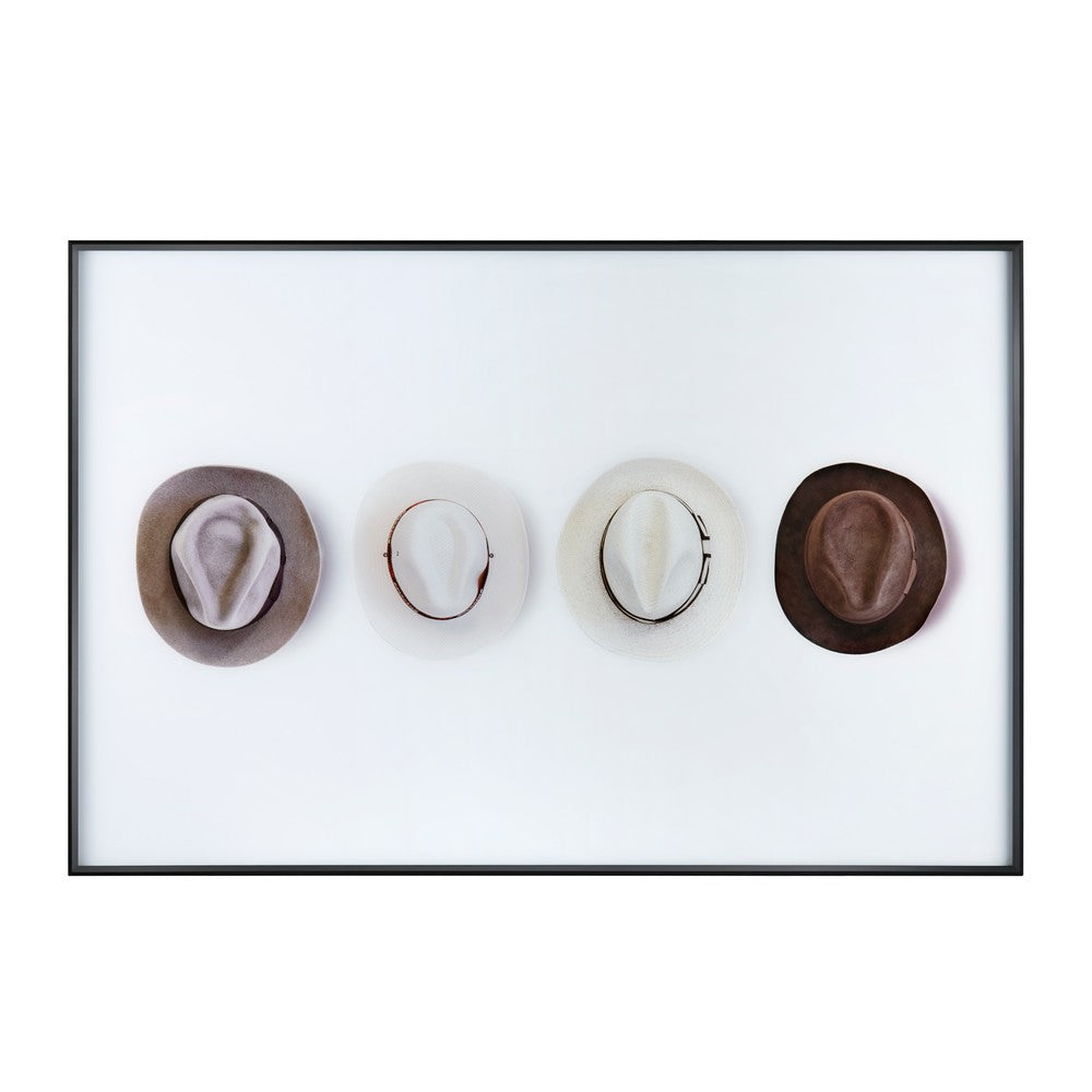 Crestview Western Hats Print on Tempered Glass | 32 x 48 Black Frame