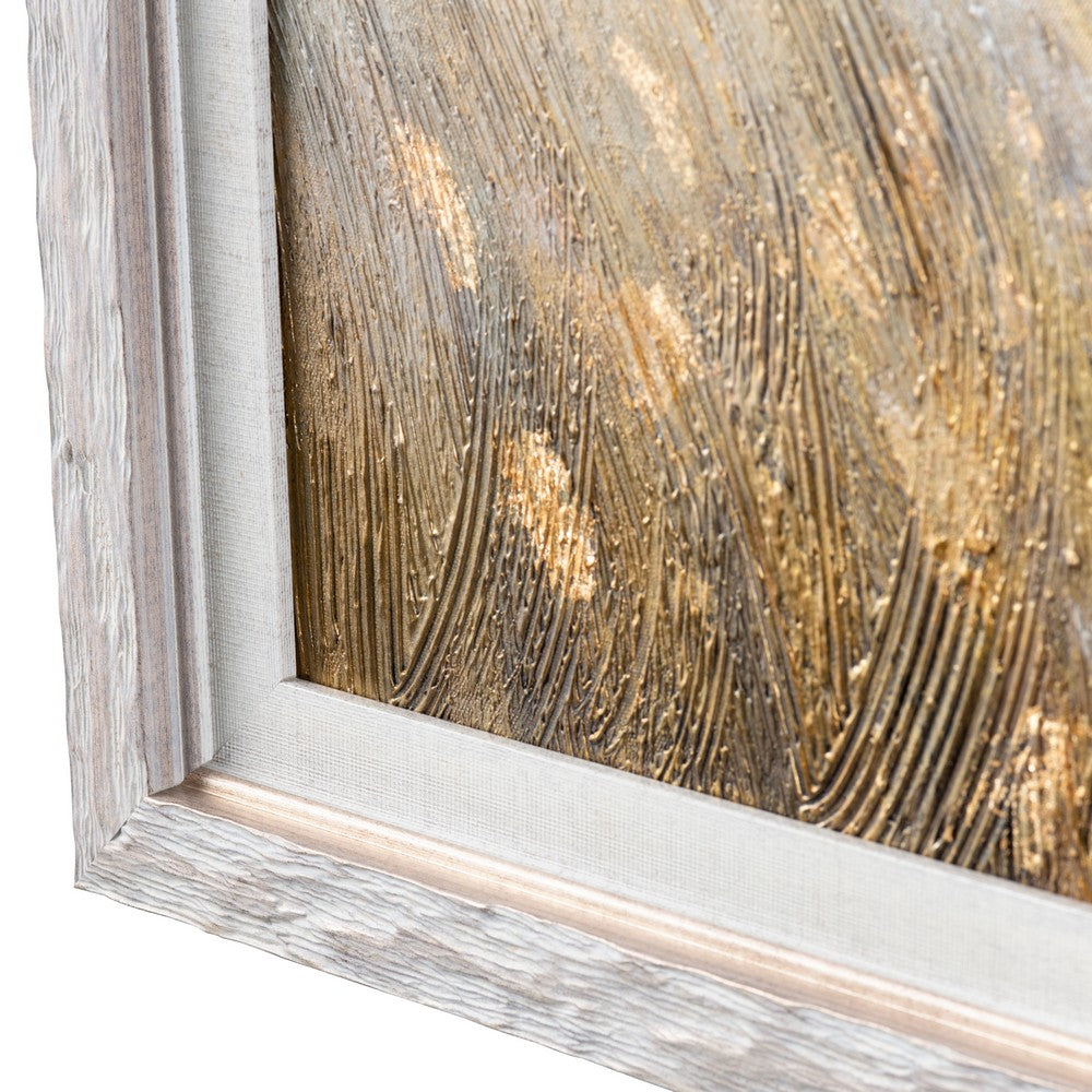 Crestview Wide Framed Landscape Painting | 24x64 Golden Wheat Field Canvas