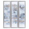 Crestview Framed Abstract Painting Set of 3 | 20x74 Gray & Blue on Canvas
