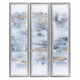 Crestview Framed Abstract Painting Set of 3 | 20x74 Gray & Blue on Canvas