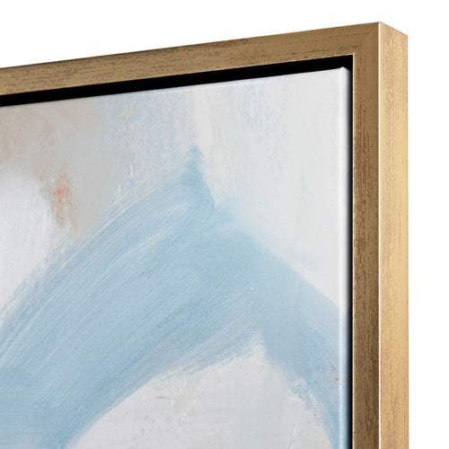 Crestview Abstract Framed Wall Art | 48x56 Blue | Gold Foil & White Canvas