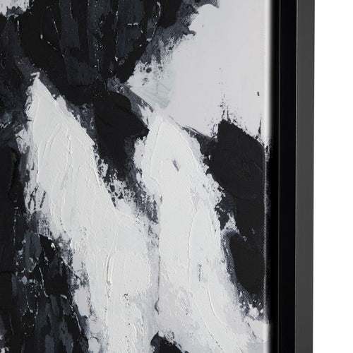 Crestview Abstract Cow Painting | 36" Square Framed Art | Black & Brown