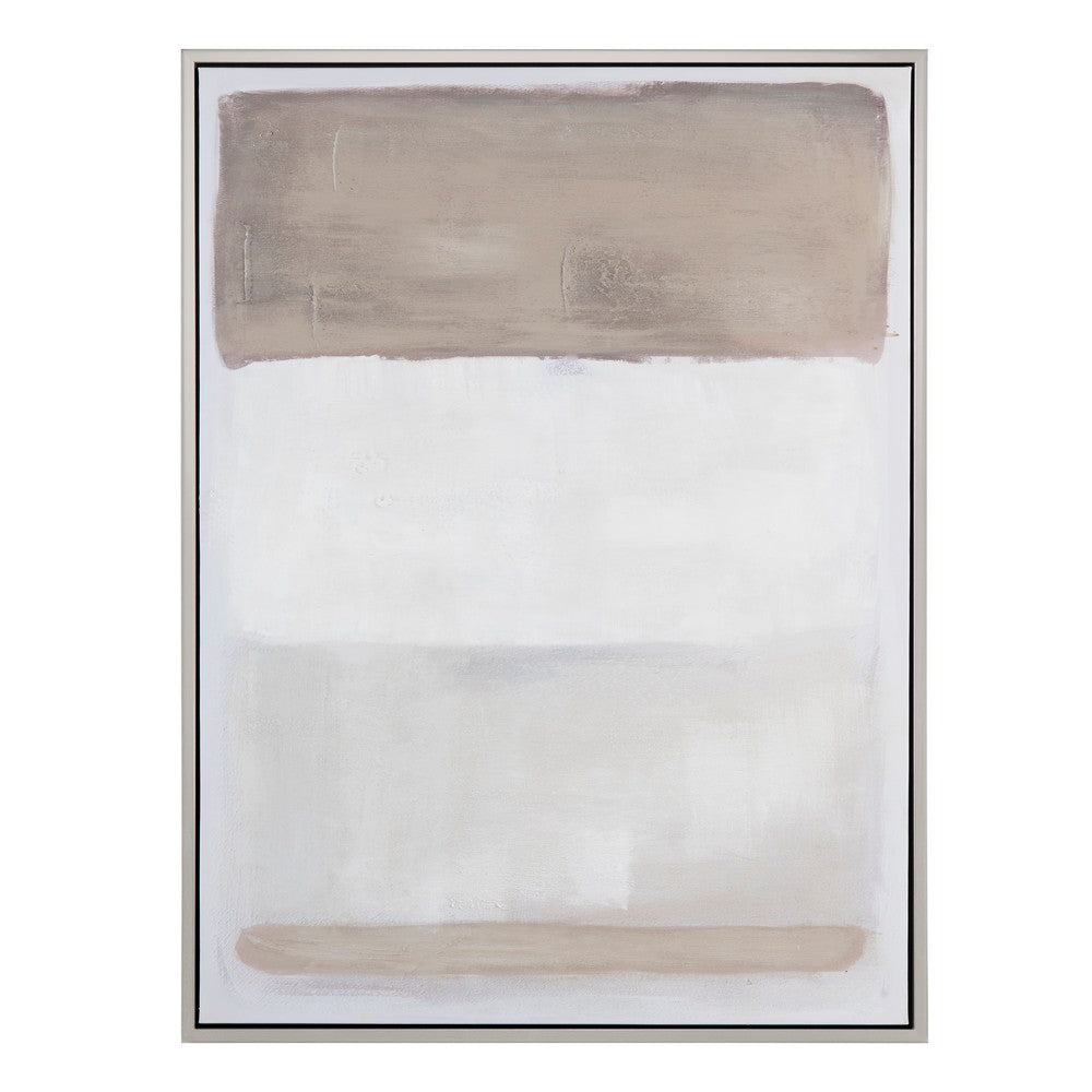 Crestview Teni Wall Art | Framed 35x47 Color Block Canvas | Tan Brown White