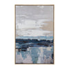 Crestview Wall Art Abstract Seascape | Framed 39x59 Gold | Blue & Beige