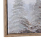 Crestview Pine Tree Forest Wall Art | Framed 20x71 Extra Wide Landscape Gray