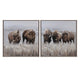 Crestview Western Bison Herd Framed Wall Art Set of 2 | 35" Square Brown