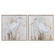 Crestview Egrets Framed Wall Art Set of 2 | 38" Square | White & Brown