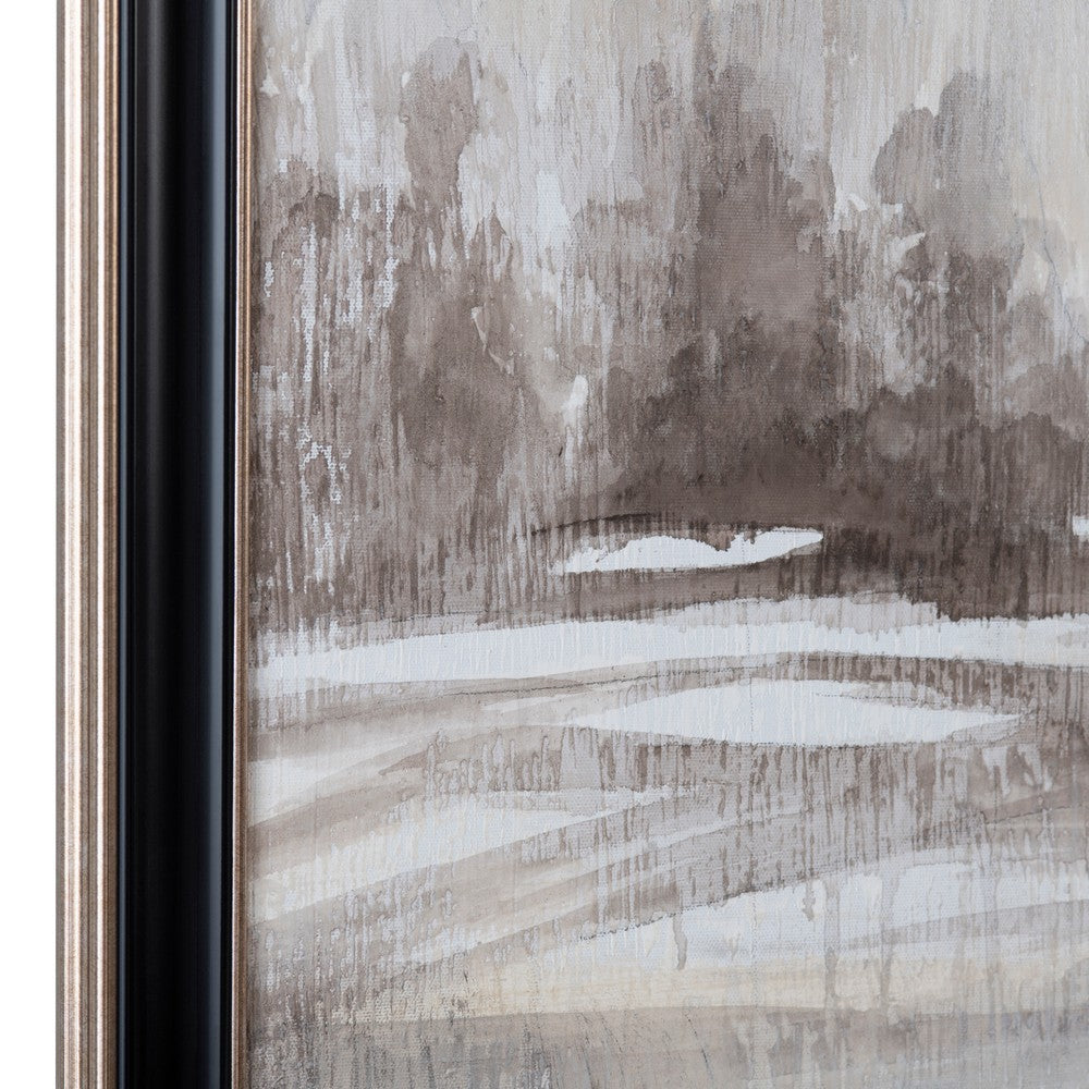 Crestview Faded Trees Landscape Wall Art | Framed 52" Square Black Gray