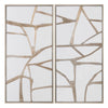 Crestview Sely Modern Wall Art Set of 2 | 26x52 Framed Canvas Silver Lines