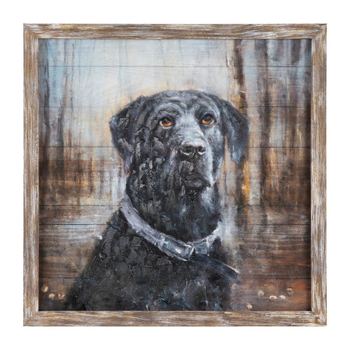 Crestview Framed Wall Art| Black Labrador Dog, Mans Best Friend | 30"