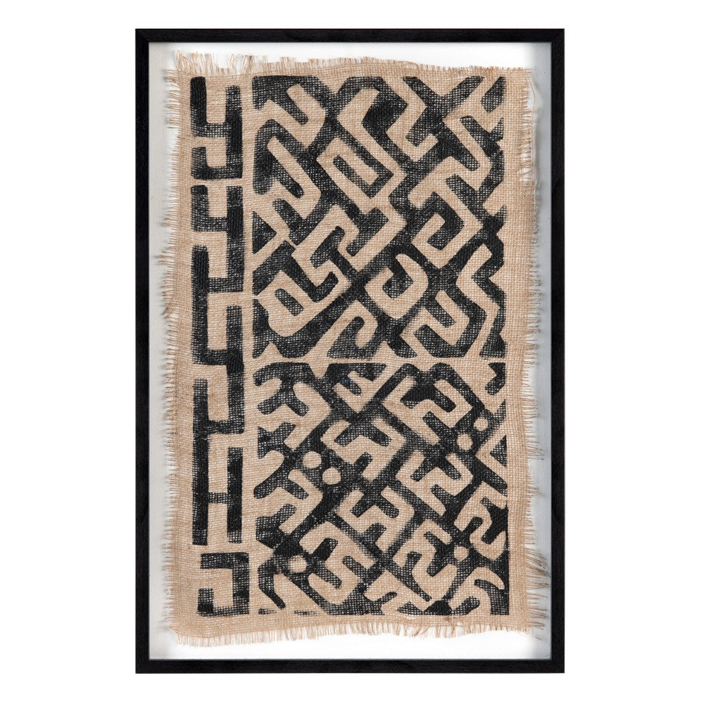 Crestview Tribal Shadow Box Wall Art with Burlap Backing | 24 x 36 Framed