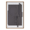 Crestview Rige 3D Carved Framed Wood Wall Art Panel | Matte Gray White 24x36