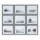 Crestview 9pc Framed Landscape Wall Art Set | Charcoal Black & White 20x24