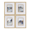 Crestview 4pc Watercolor Landscape Wall Art Set | Gold Frames 20x24