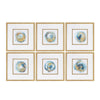Crestview 6pc Abstract Wall Art Set | Blue | Gold Foil 22" Square Frames