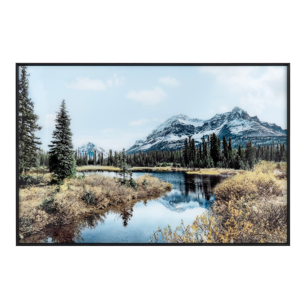 32 x 48 Wall Art Painting | Landscape Print | Black Framed Tempered Glass