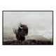 32 x 48 Wall Art Painting | Wild Bison Print | Black Framed Tempered Glass