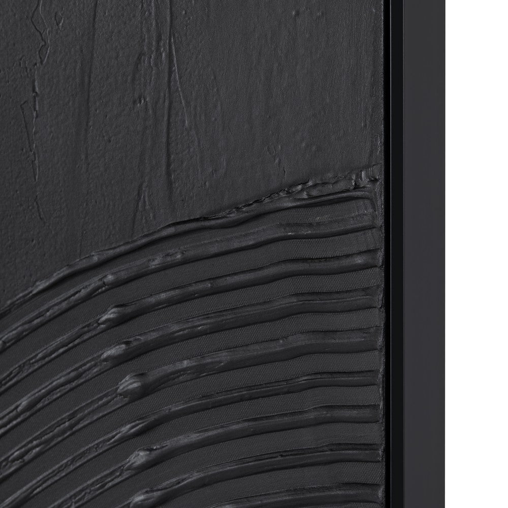 Wall Art Set of 2 | Abstract Textured Pattern | Black Frame Canvas 36x48
