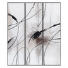 Framed Wall Art Painting Set of 3 | Abstract Linework | Black White 20x70