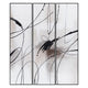 Framed Wall Art Painting Set of 3 | Abstract Linework | Black White 20x70