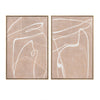 Framed Wall Art Set of 2 | Abstract White Detailing | Light Orange 39x59