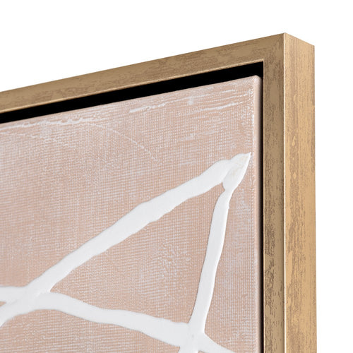 Framed Wall Art Set of 2 | Abstract White Detailing | Light Orange 39x59