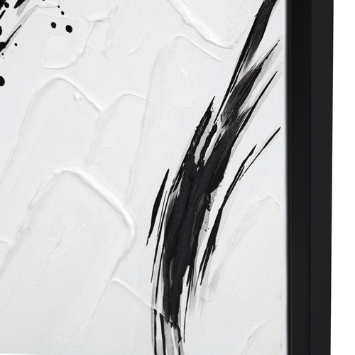 Framed Wall Art Set of 2 | Minimalist Black & White Abstract Print 39x59