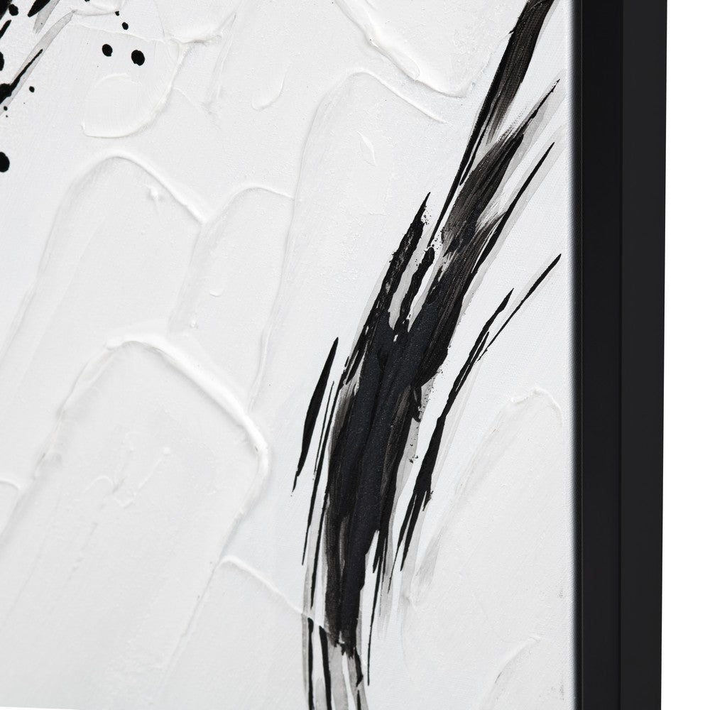 Framed Wall Art Set of 2 | Minimalist Black & White Abstract Print 39x59