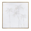 Wall Art | Minimalist Textured Palm Tree Print | 52" Square Gold Frame