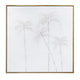 Wall Art | Minimalist Textured Palm Tree Print | 52" Square Gold Frame