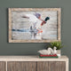 24 x 36 Wall Art Painting | Duck Landing Artwork | Rustic Wood Frame