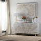 50 x 60 Framed Wall Art | Elegant Textured Swirl Canvas with Gold | White