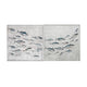Wall Art Set of 2 | School of Fish Swimming on Canvas | White Frame 30x30