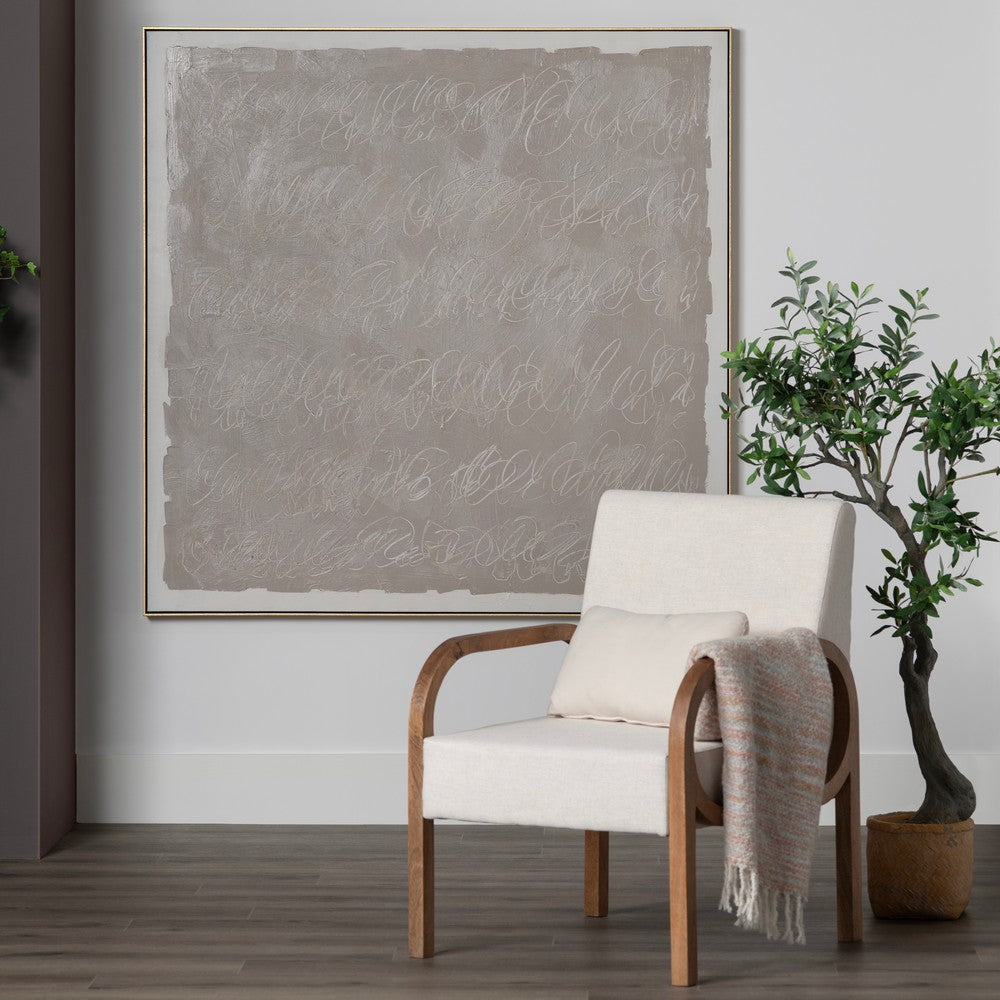 Oversized Wall Art | Abstract Design on Canvas | Champagne Frame 60x60