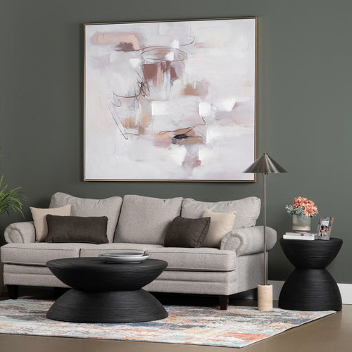 Framed Wall Art | Abstract Hand-Painted Pink & Brown Canvas | 60x70