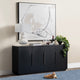 Rofy Large Wall Art | Abstract Line Painting | Black Taupe 50x60 Frame