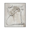 Rofy Giant Wall Art | Abstract Framed Canvas Painting | Black Taupe 70x80