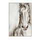 Framed Wall Art Decor | Horse Face Painting on Canvas | Brown 40x60