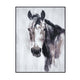 Wall Art | Framed Horse Portrait on Canvas | Brown & White 36x48