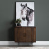 Wall Art | Framed Horse Portrait on Canvas | Brown & White 36x48