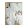 Wall Art | Abstract Painting on Canvas | Framed Gold Foil | White 59x79
