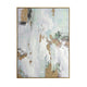 Wall Art | Abstract Painting on Canvas | Framed Gold Foil | White 59x79