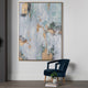 Wall Art | Abstract Painting on Canvas | Framed Gold Foil | White 59x79