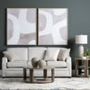Delo Framed Canvas 2pc Wall Art | White Abstract on Taupe Tan| 39x49